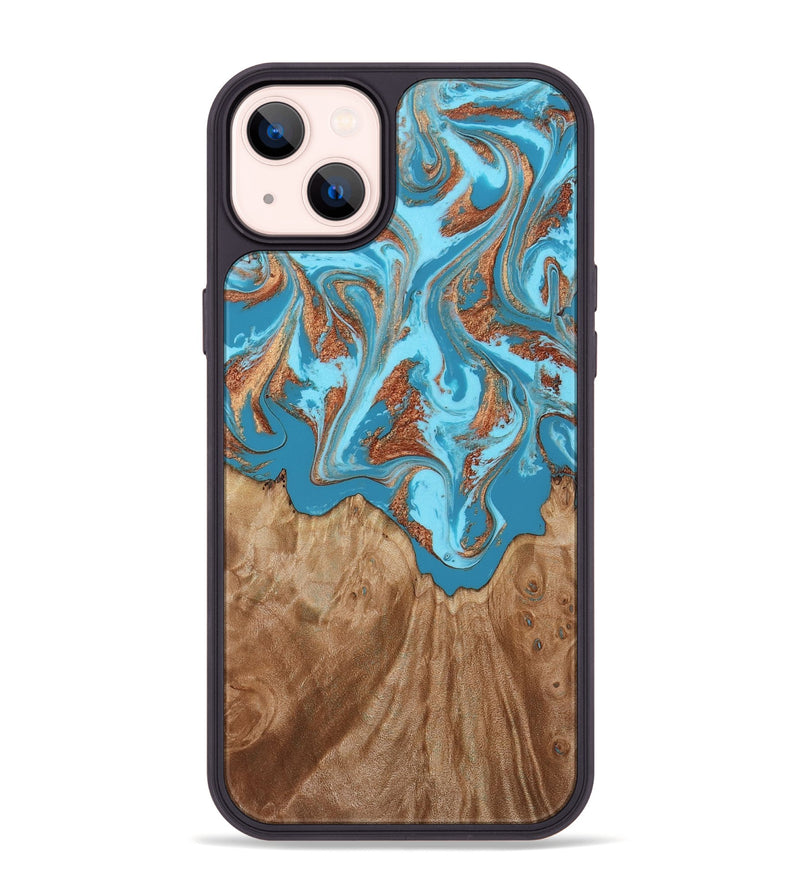 iPhone 14 Plus Wood Phone Case - Dora (Teal & Gold, 818483)