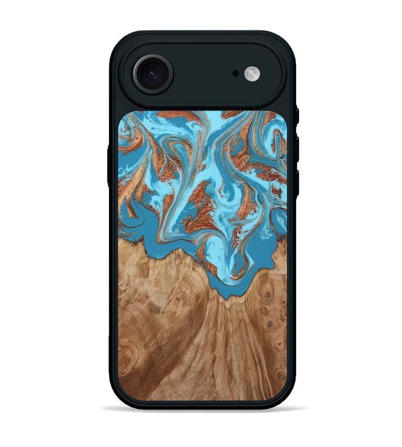 iPhone 17 Air Wood Phone Case - Dora (Teal & Gold, 818483)