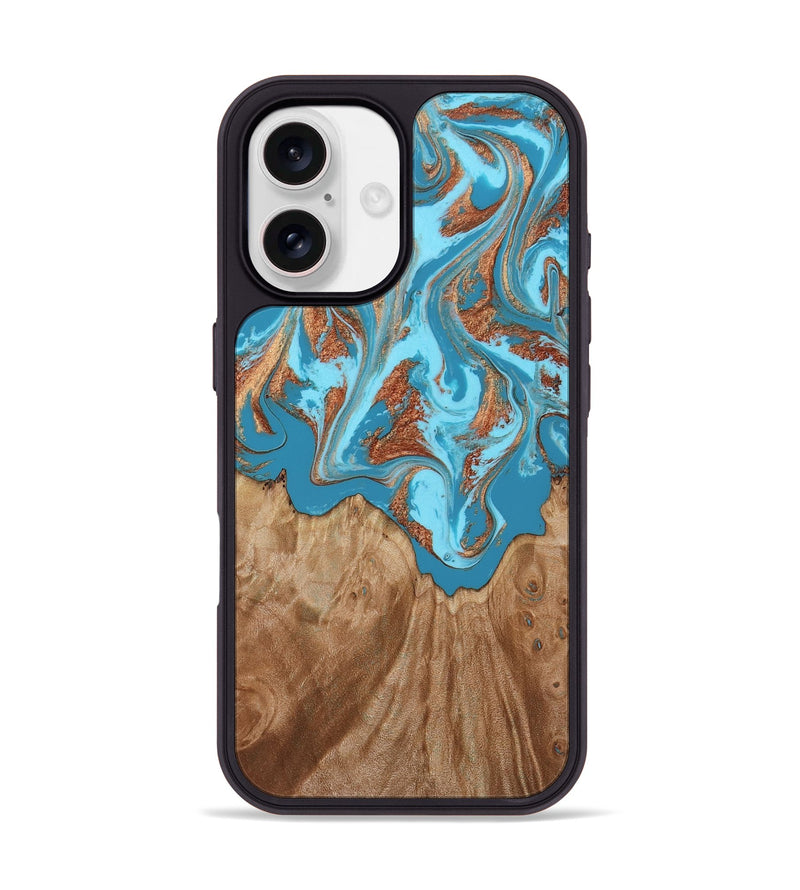 iPhone 17 Wood Phone Case - Dora (Teal & Gold, 818483)