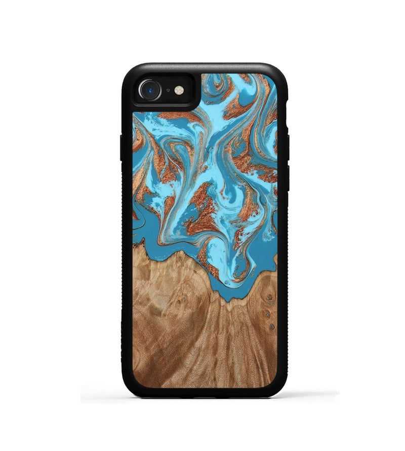 iPhone SE Wood Phone Case - Dora (Teal & Gold, 818483)