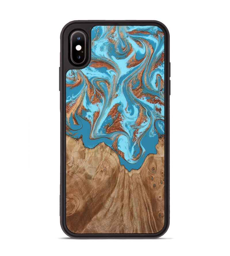iPhone Xs Max Wood Phone Case - Dora (Teal & Gold, 818483)