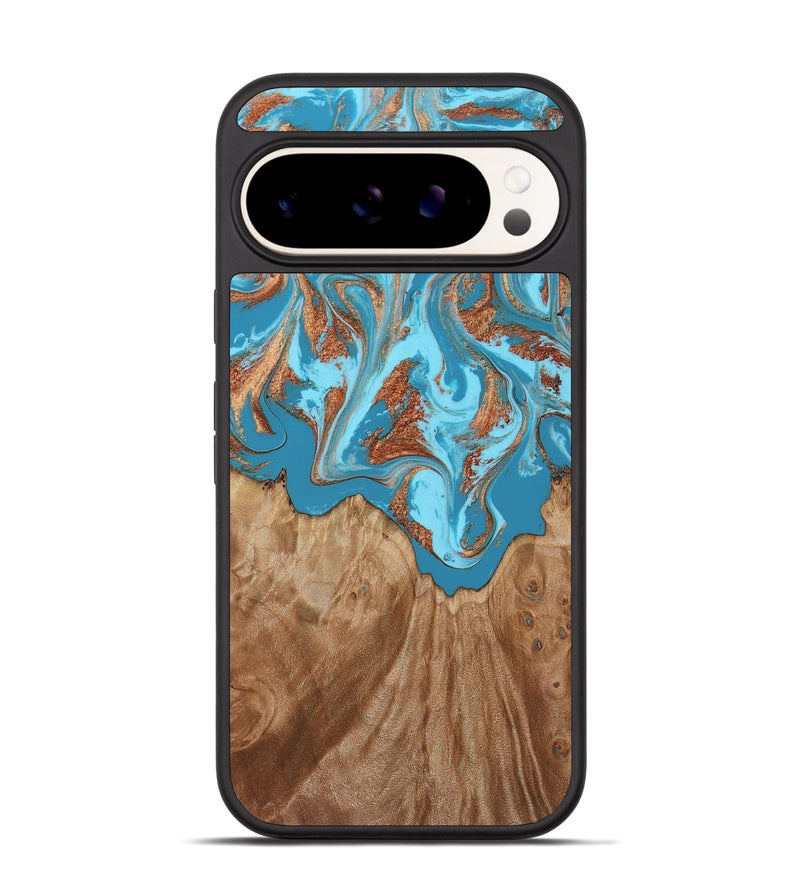 Pixel 9 Wood Phone Case - Dora (Teal & Gold, 818483)