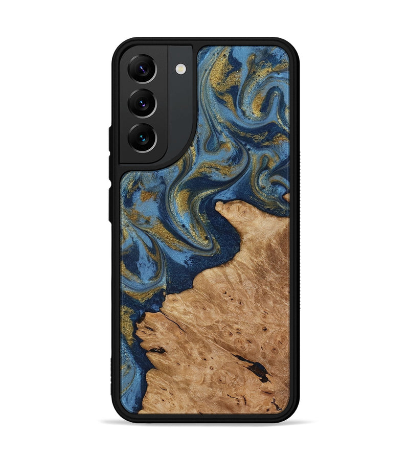 Galaxy S22 Plus Wood Phone Case - Jaida (Teal & Gold, 818484)
