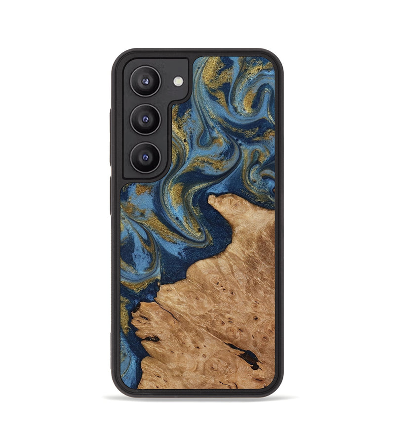 Galaxy S23 Wood Phone Case - Jaida (Teal & Gold, 818484)