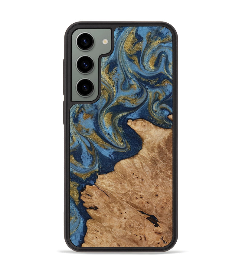 Galaxy S23 Plus Wood Phone Case - Jaida (Teal & Gold, 818484)