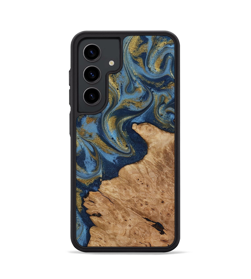 Galaxy S24 Wood Phone Case - Jaida (Teal & Gold, 818484)