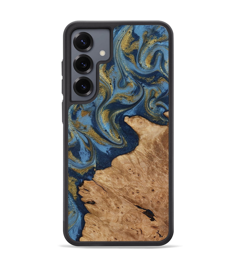 Galaxy S25 Plus Wood Phone Case - Jaida (Teal & Gold, 818484)