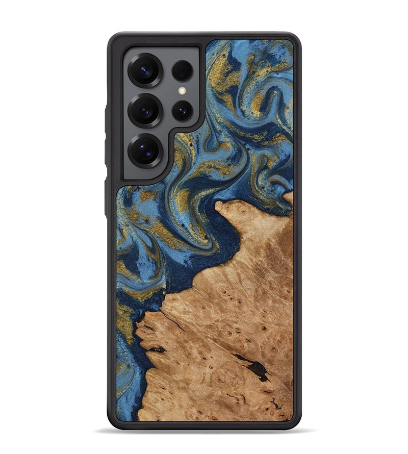 Galaxy S25 Ultra Wood Phone Case - Jaida (Teal & Gold, 818484)