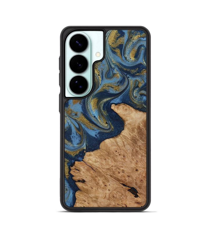 Galaxy S26 Wood Phone Case - Jaida (Teal & Gold, 818484)