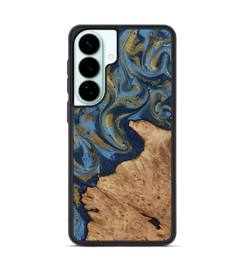 Galaxy S26 Plus Wood Phone Case - Jaida (Teal & Gold, 818484)
