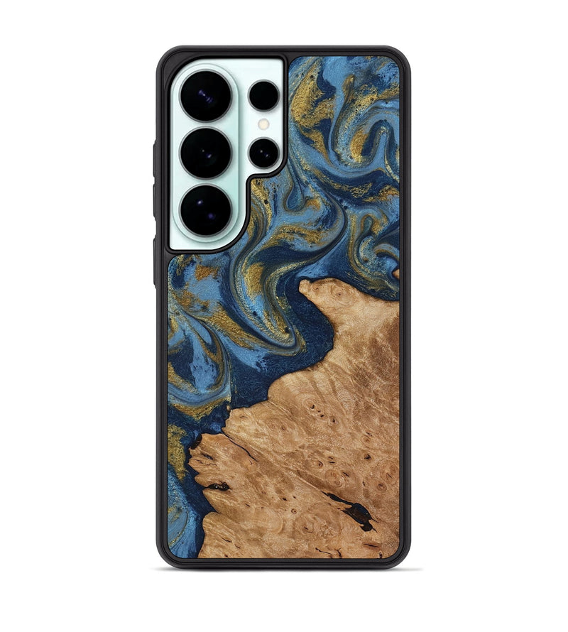 Galaxy S26 Ultra Wood Phone Case - Jaida (Teal & Gold, 818484)