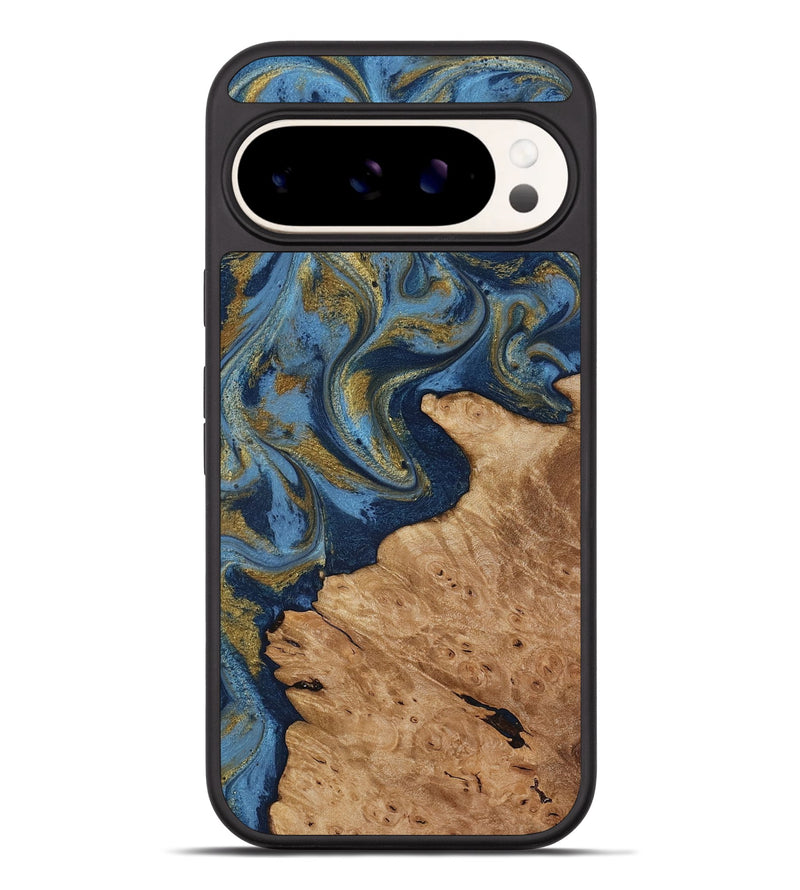 Pixel 9 Pro XL Wood Phone Case - Jaida (Teal & Gold, 818484)