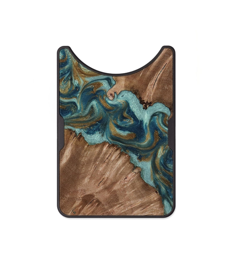 Alloy Wood Wallet - Leander (Teal & Gold, 818485)