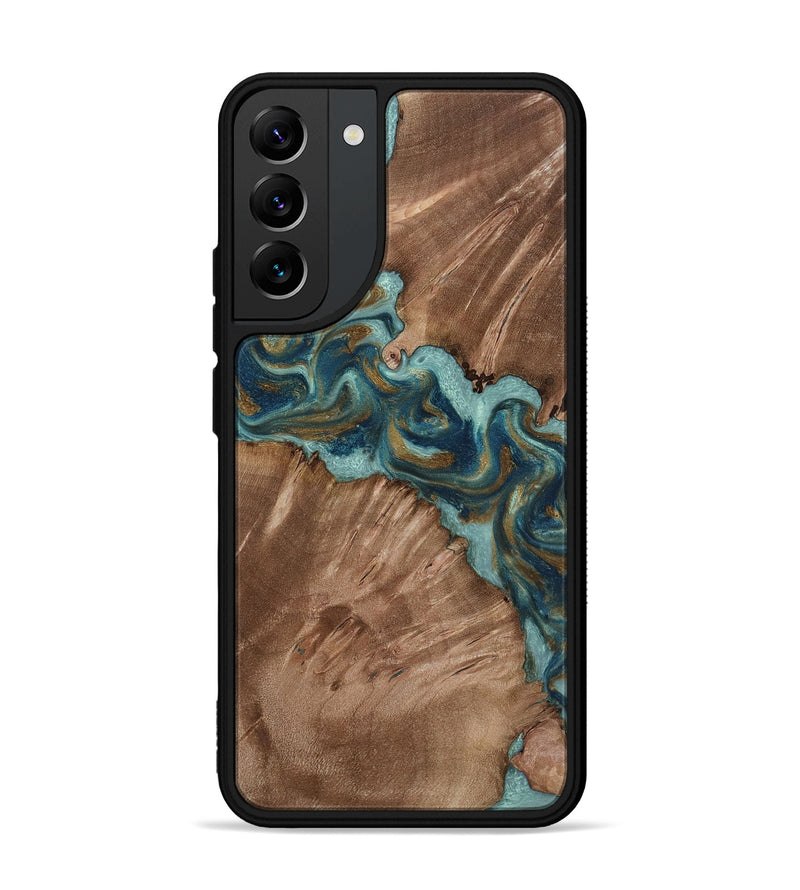 Galaxy S22 Plus Wood Phone Case - Leander (Teal & Gold, 818485)