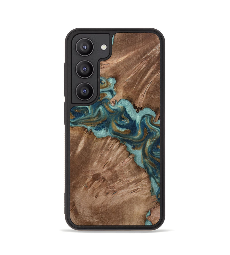 Galaxy S23 Wood Phone Case - Leander (Teal & Gold, 818485)