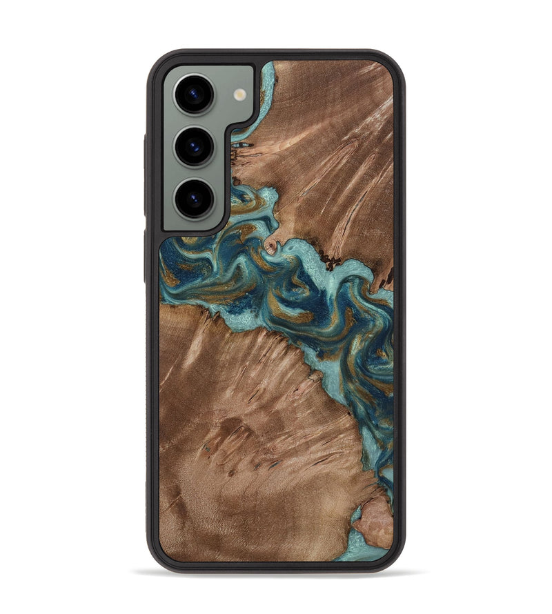 Galaxy S23 Plus Wood Phone Case - Leander (Teal & Gold, 818485)