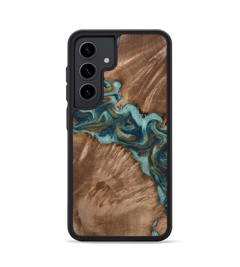 Galaxy S24 Wood Phone Case - Leander (Teal & Gold, 818485)