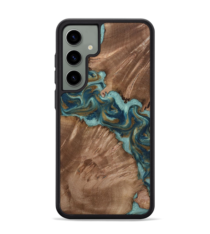 Galaxy S24 Plus Wood Phone Case - Leander (Teal & Gold, 818485)