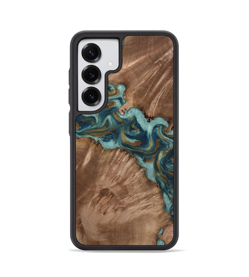 Galaxy S25 Wood Phone Case - Leander (Teal & Gold, 818485)