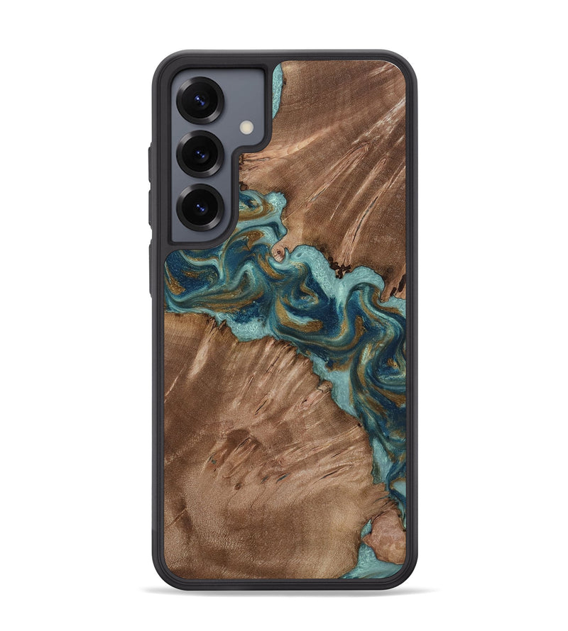 Galaxy S25 Plus Wood Phone Case - Leander (Teal & Gold, 818485)