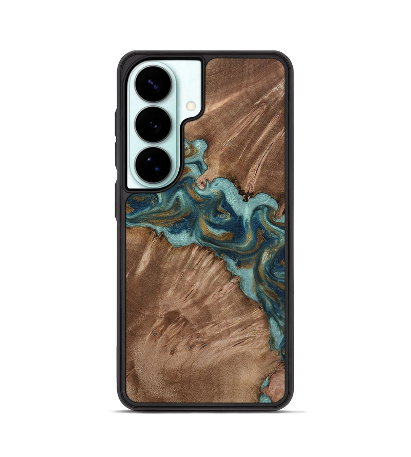 Galaxy S26 Wood Phone Case - Leander (Teal & Gold, 818485)