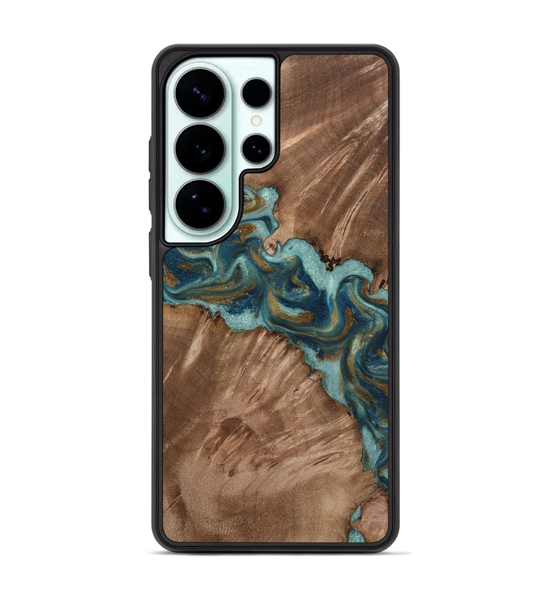 Galaxy S26 Ultra Wood Phone Case - Leander (Teal & Gold, 818485)
