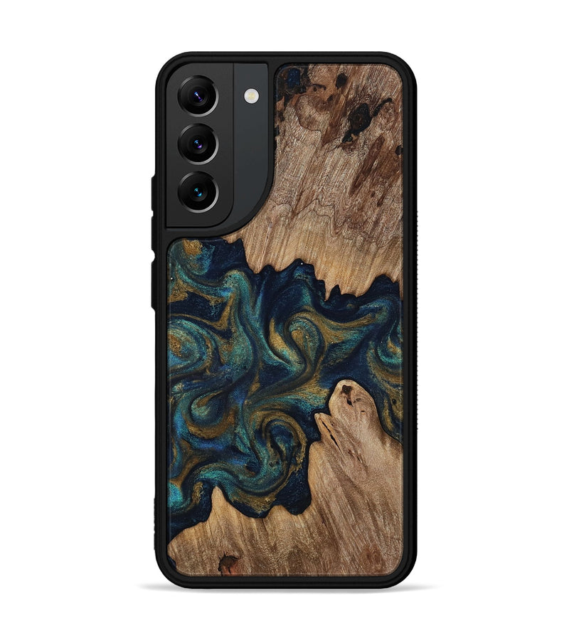 Galaxy S22 Plus Wood Phone Case - Brea (Teal & Gold, 818486)