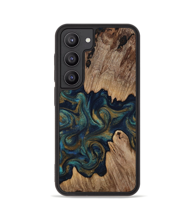 Galaxy S23 Wood Phone Case - Brea (Teal & Gold, 818486)