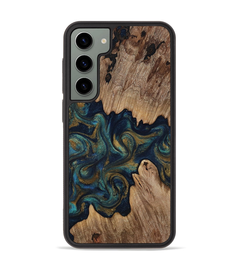 Galaxy S23 Plus Wood Phone Case - Brea (Teal & Gold, 818486)