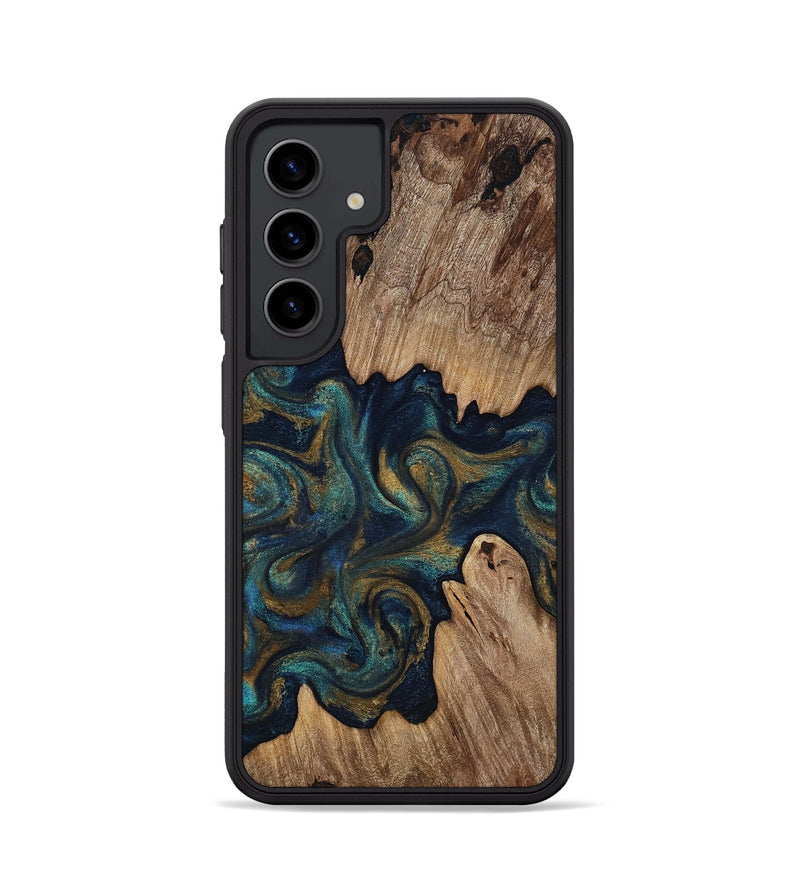 Galaxy S24 Wood Phone Case - Brea (Teal & Gold, 818486)