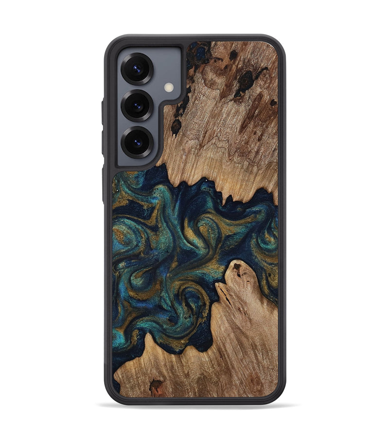 Galaxy S25 Plus Wood Phone Case - Brea (Teal & Gold, 818486)