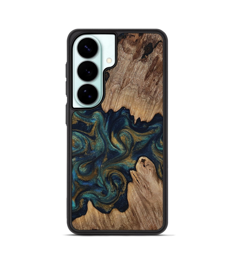 Galaxy S26 Wood Phone Case - Brea (Teal & Gold, 818486)