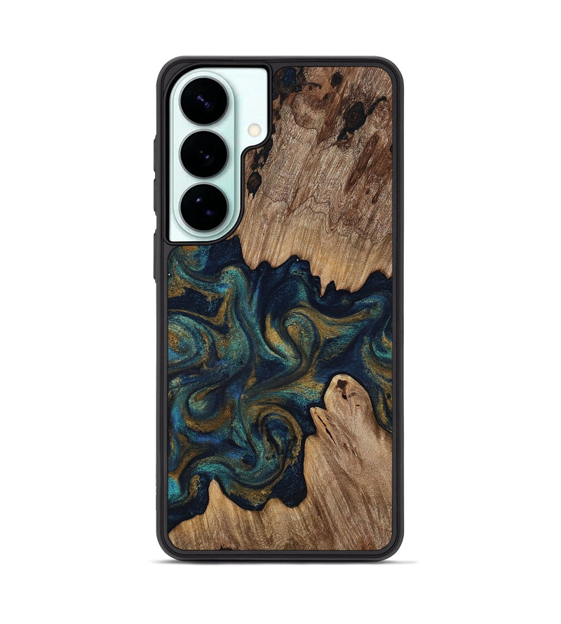 Galaxy S26 Plus Wood Phone Case - Brea (Teal & Gold, 818486)