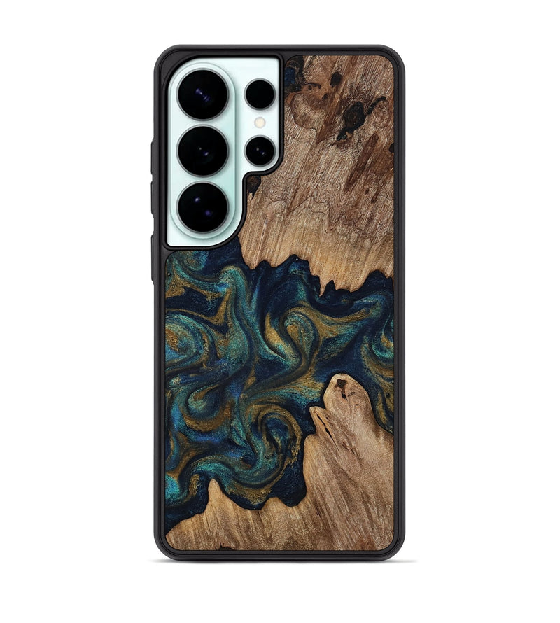 Galaxy S26 Ultra Wood Phone Case - Brea (Teal & Gold, 818486)