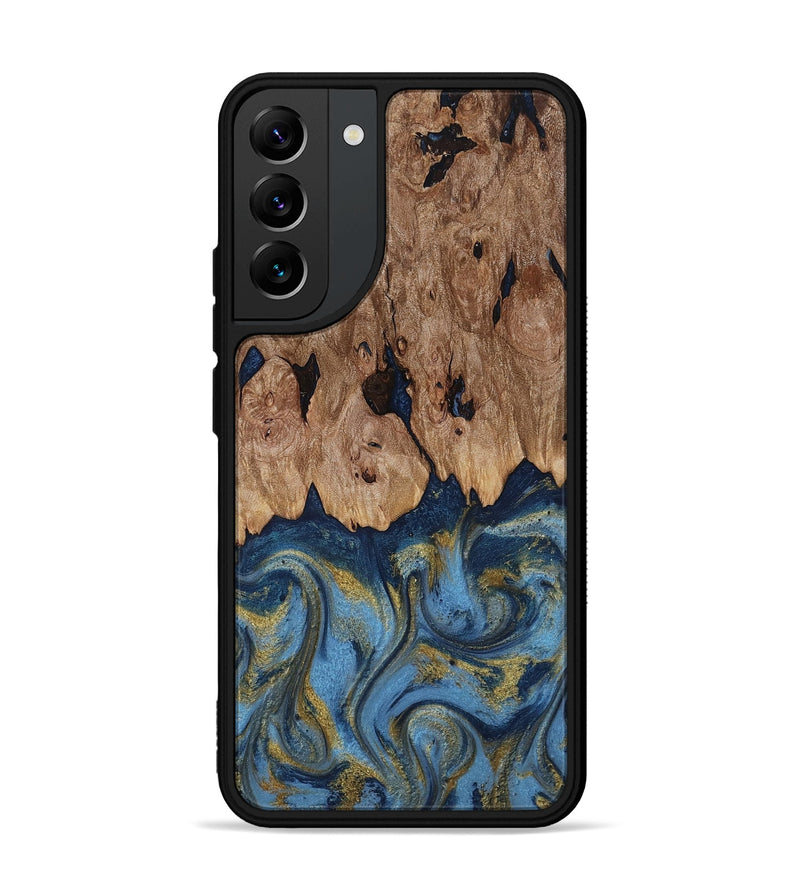 Galaxy S22 Plus Wood Phone Case - Zakai (Teal & Gold, 818487)