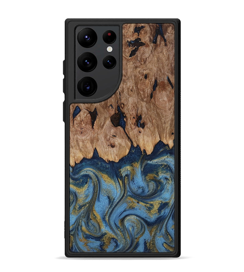 Galaxy S22 Ultra Wood Phone Case - Zakai (Teal & Gold, 818487)