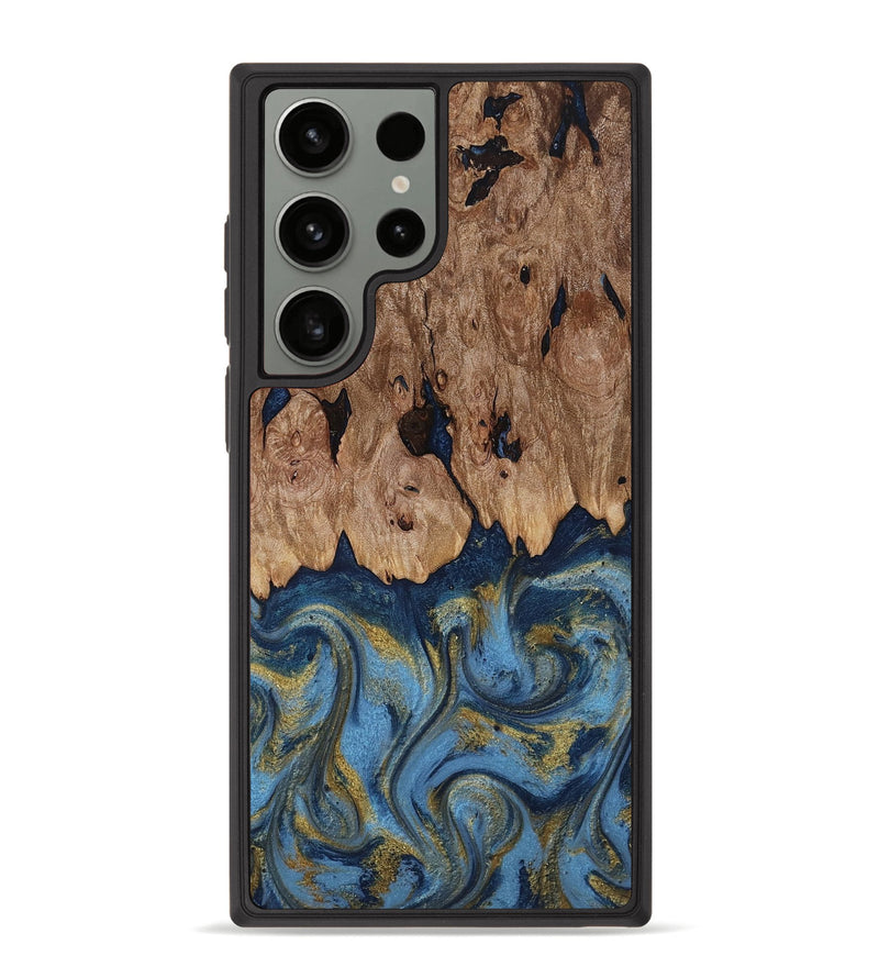 Galaxy S23 Ultra Wood Phone Case - Zakai (Teal & Gold, 818487)