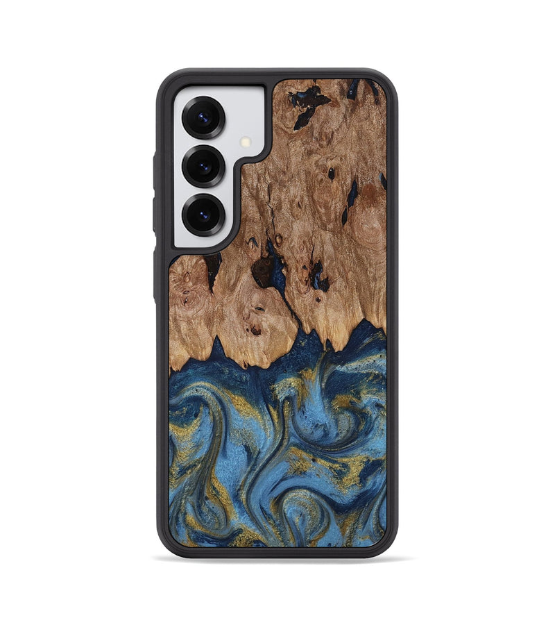 Galaxy S25 Wood Phone Case - Zakai (Teal & Gold, 818487)