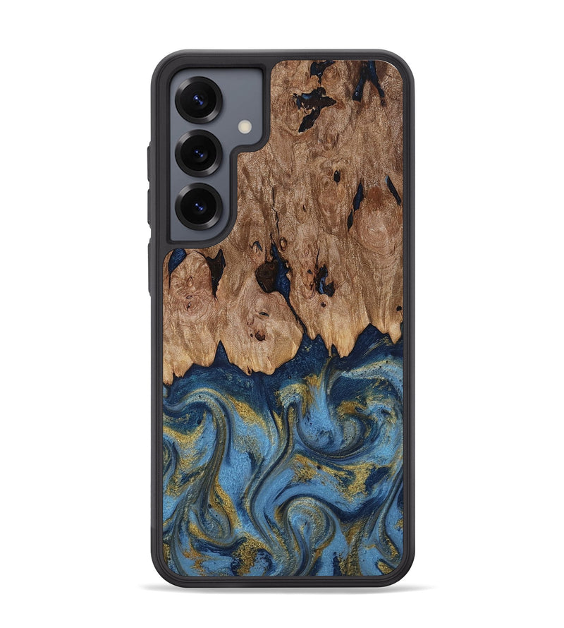 Galaxy S25 Plus Wood Phone Case - Zakai (Teal & Gold, 818487)