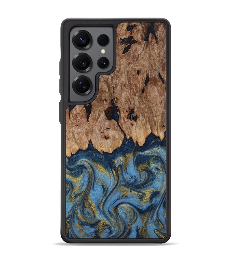 Galaxy S25 Ultra Wood Phone Case - Zakai (Teal & Gold, 818487)
