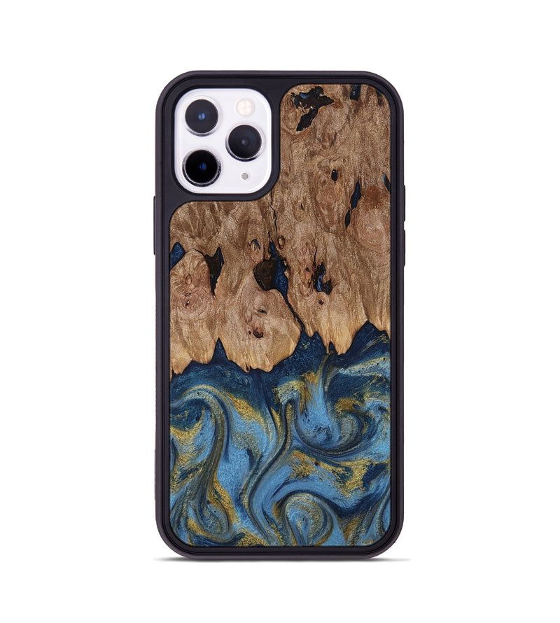 iPhone 11 Pro Wood Phone Case - Zakai (Teal & Gold, 818487)