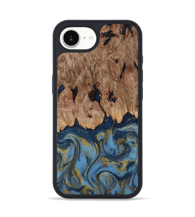 iPhone 17e Wood Phone Case - Zakai (Teal & Gold, 818487)