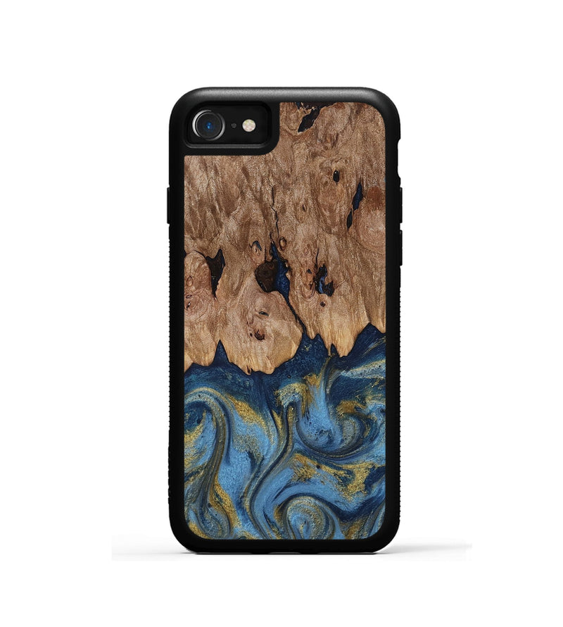 iPhone SE Wood Phone Case - Zakai (Teal & Gold, 818487)
