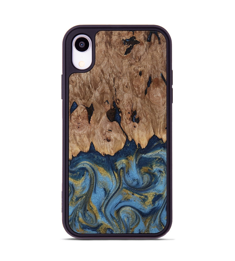 iPhone Xr Wood Phone Case - Zakai (Teal & Gold, 818487)