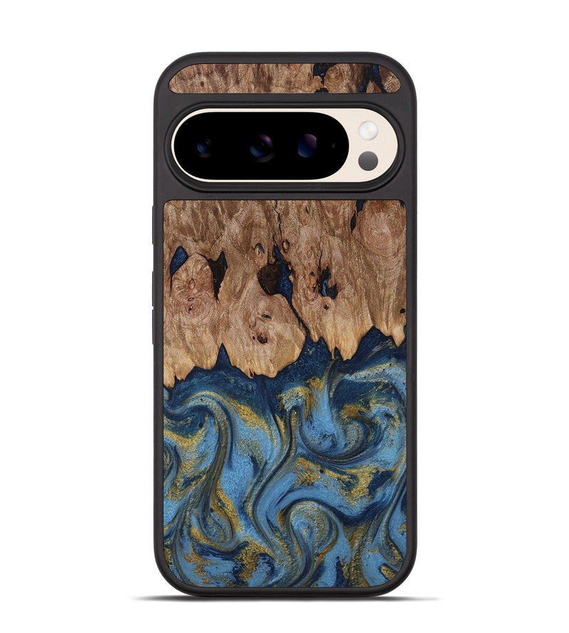 Pixel 10 Wood Phone Case - Zakai (Teal & Gold, 818487)