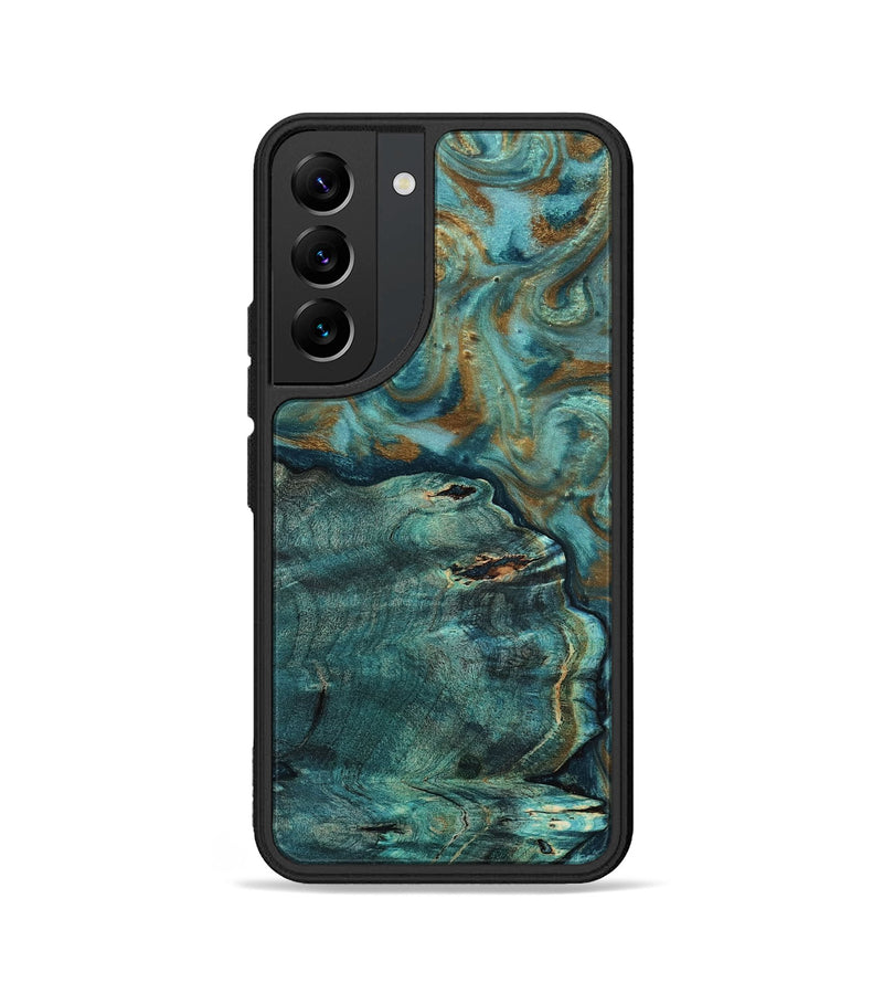 Galaxy S22 Wood Phone Case - Darrin (Teal & Gold, 818488)