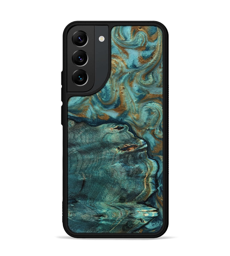 Galaxy S22 Plus Wood Phone Case - Darrin (Teal & Gold, 818488)