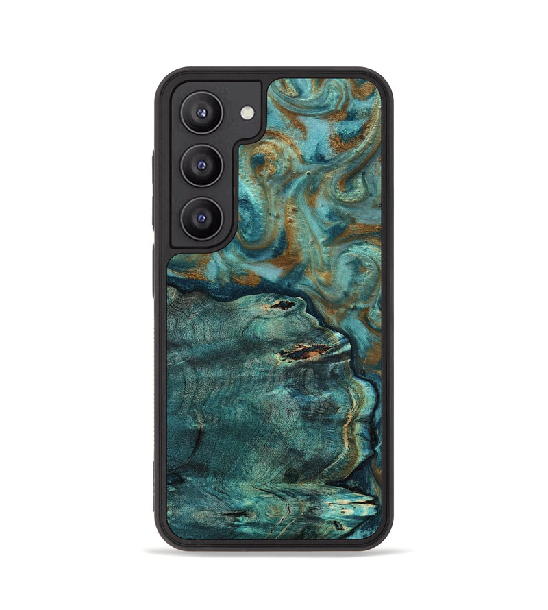 Galaxy S23 Wood Phone Case - Darrin (Teal & Gold, 818488)