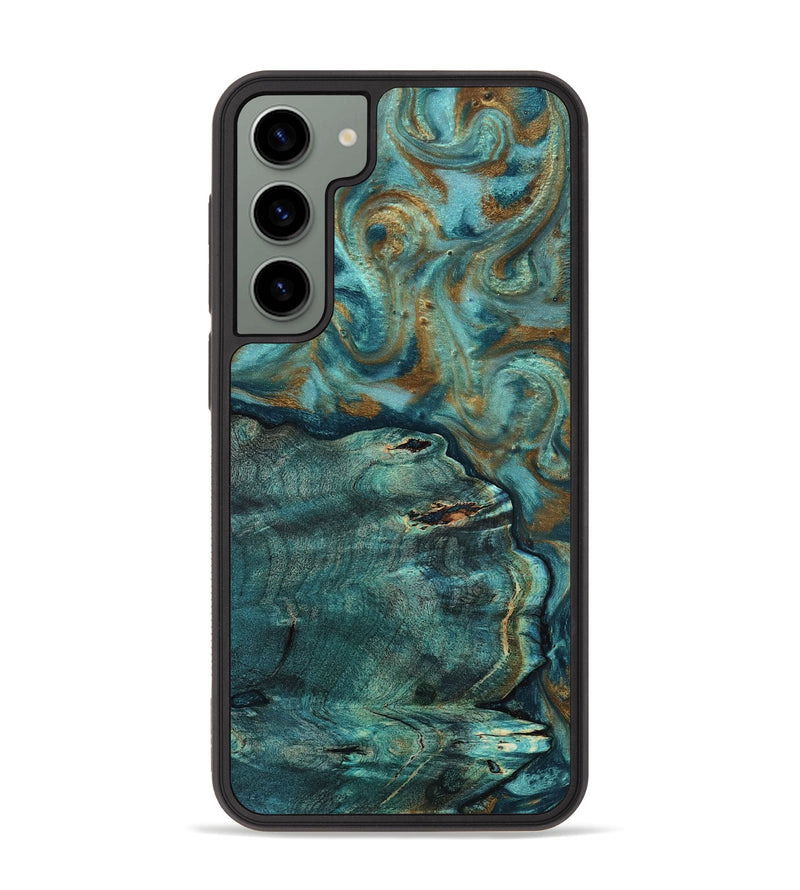 Galaxy S23 Plus Wood Phone Case - Darrin (Teal & Gold, 818488)