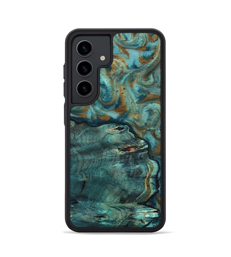 Galaxy S24 Wood Phone Case - Darrin (Teal & Gold, 818488)